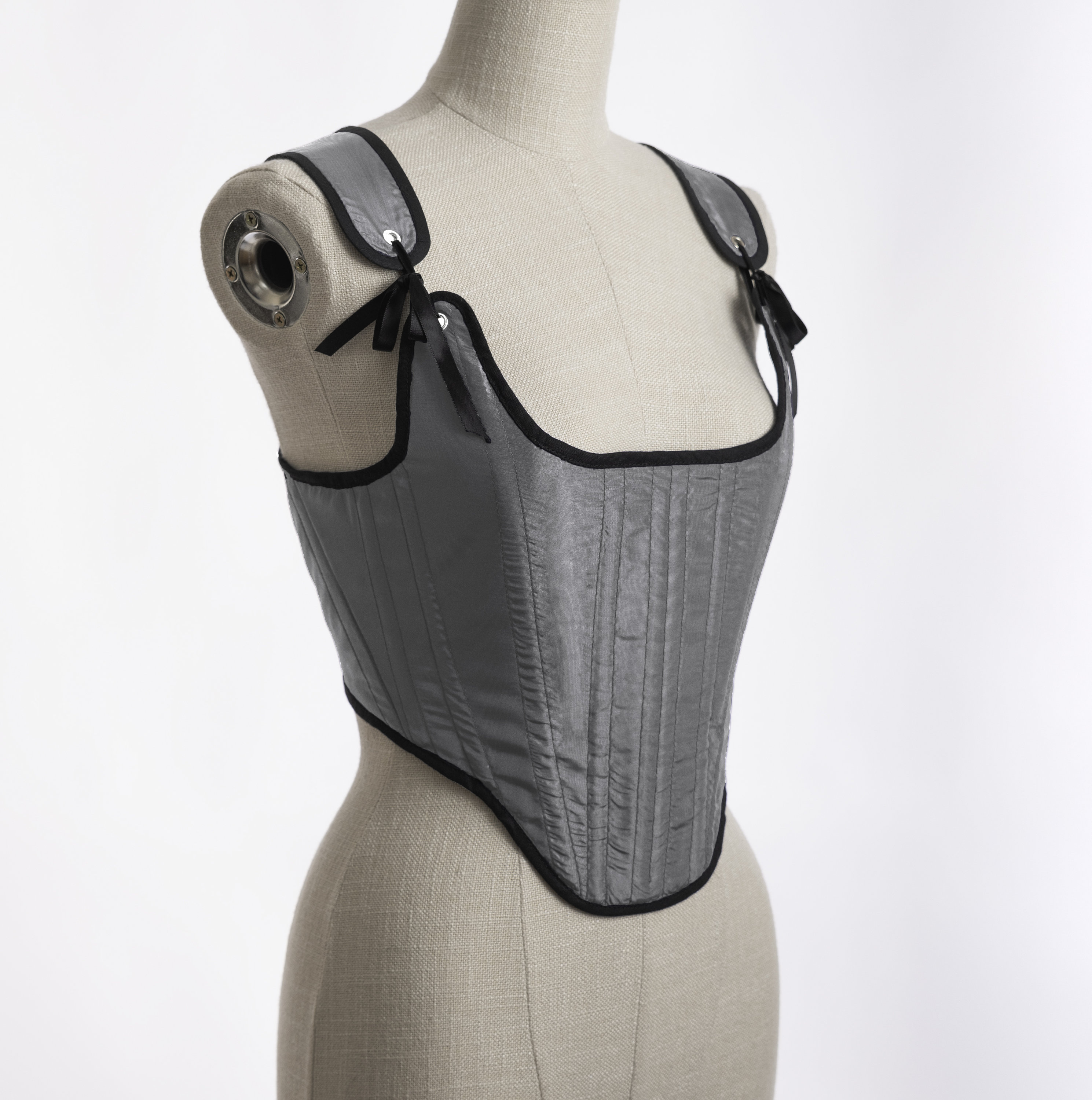 Tailed Cropped Overbust in Saltworn Gray - THE SWASHBUCKLERS: PART 2 main image 0