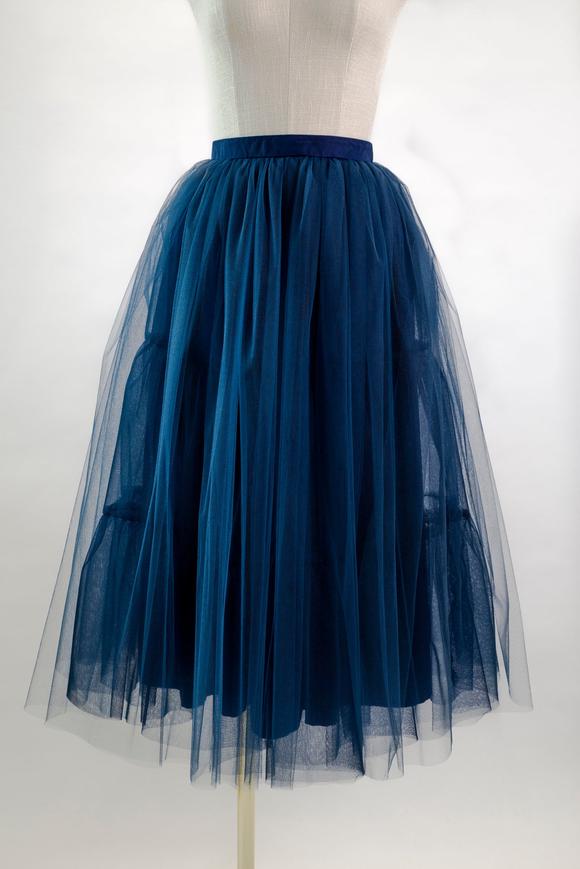 Navy Tulle Skirt Blue Net Skirt Bridesmaid Prom 1950s - Etsy UK