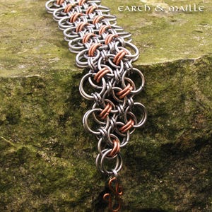 Helm Chain Stainless Steel Copper Chainmail Bracelet, Chainmaille Bracelet, Renaissance Medieval Bracelet