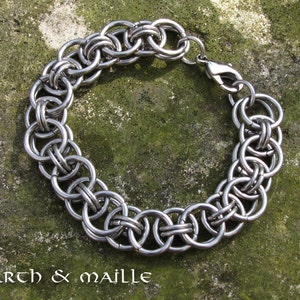 Helm Chain Stainless Steel Chainmail Bracelet, Chainmaille Bracelet, Renaissance Medieval Bracelet