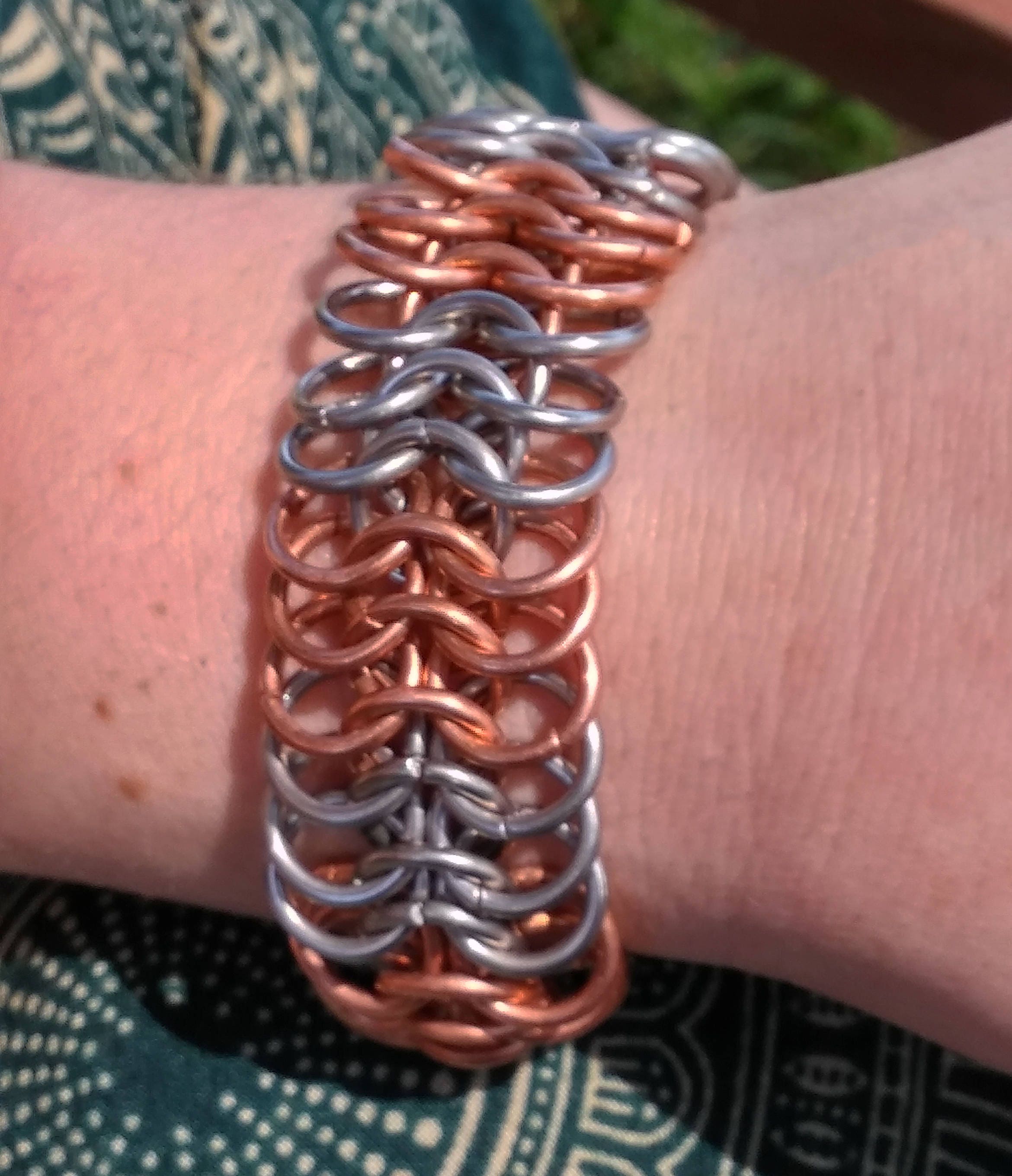 European 6 in 1 Copper Stainless Steel Chainmail Bracelet Etsy