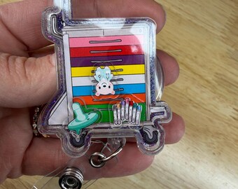 NICU Neonate Code Cart Badge Reel, niedlich, lustig, girly, Krankenschwester, RN, Pflegekraft, Mitarbeiterin, Geschenk