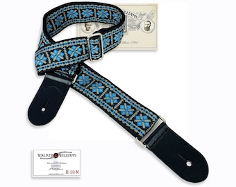 Walker And Williams H-13-M Vintage Series Woven Hootenanny Hippie Strap Blue & Grey