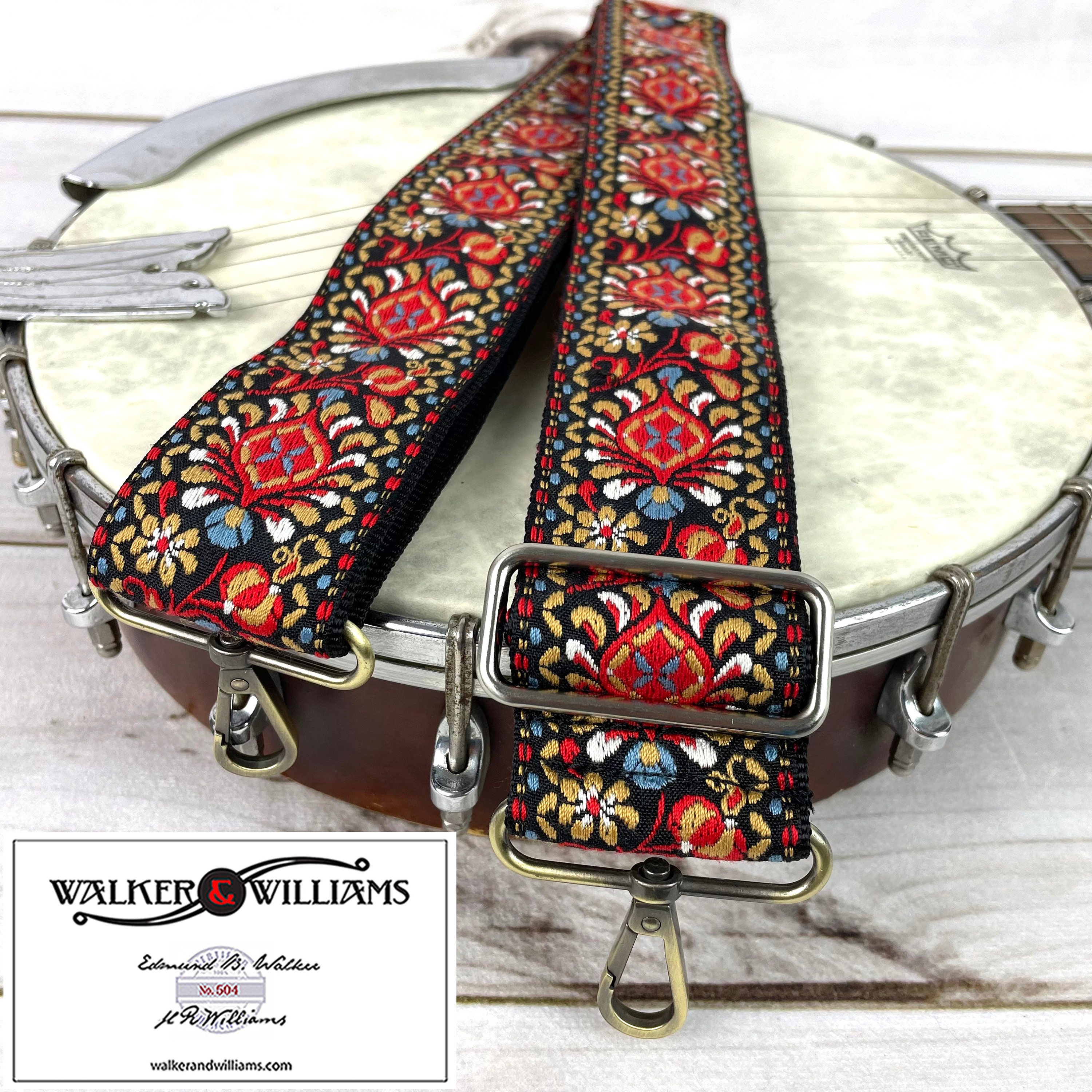 NUOLUX Strap Banjo Strap Guitar Belt Shoulder Adjustable Bass Vintage  Instrument Belt Buckle Metalmusic Decor Handbag Purse 