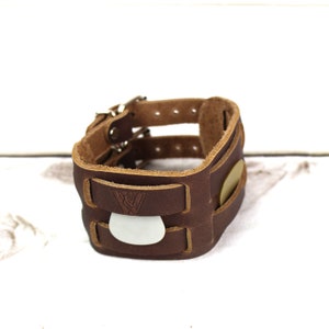 Walker and Williams BRC-BRN Walnut Brown Premium Leather Double Strap Quick Pick Bracelet image 4