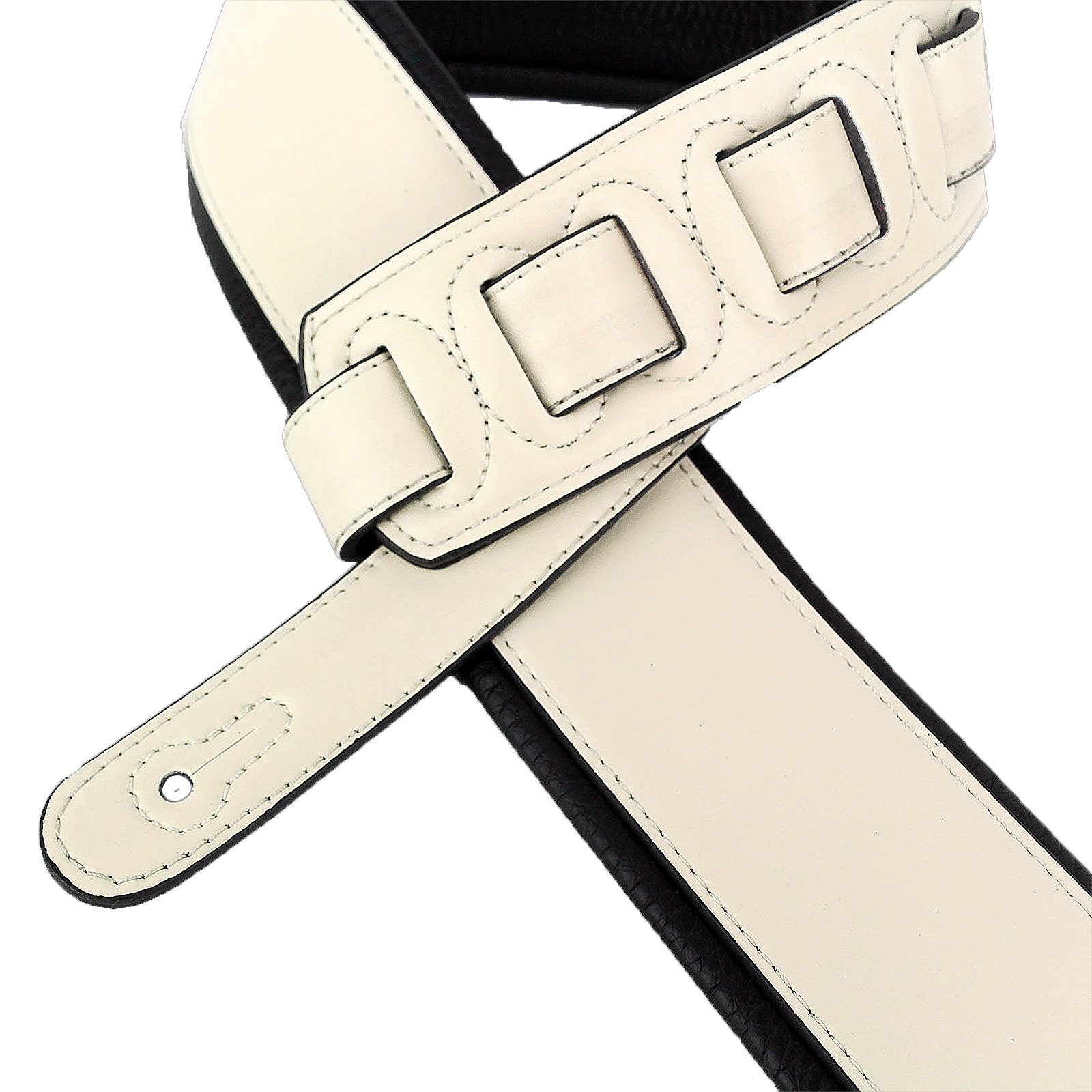 Eggshell Cream Natural Finish Padded Leather Guitar Strap Etsy