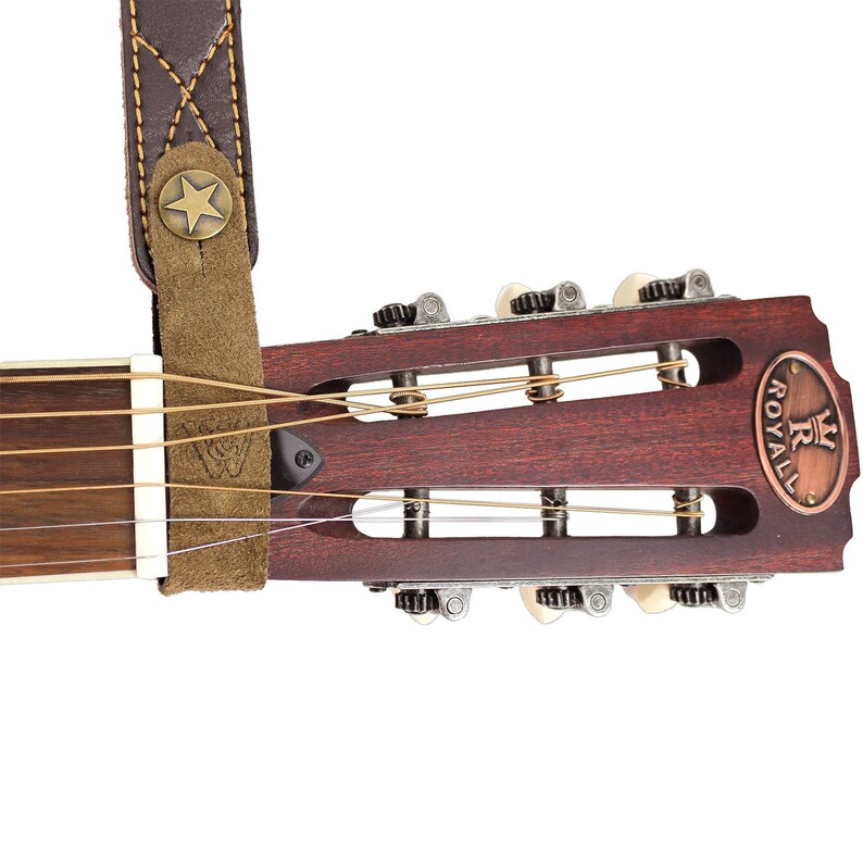 Suede Leather Acoustic Guitar Strap Button Headstock Adapter Etsy