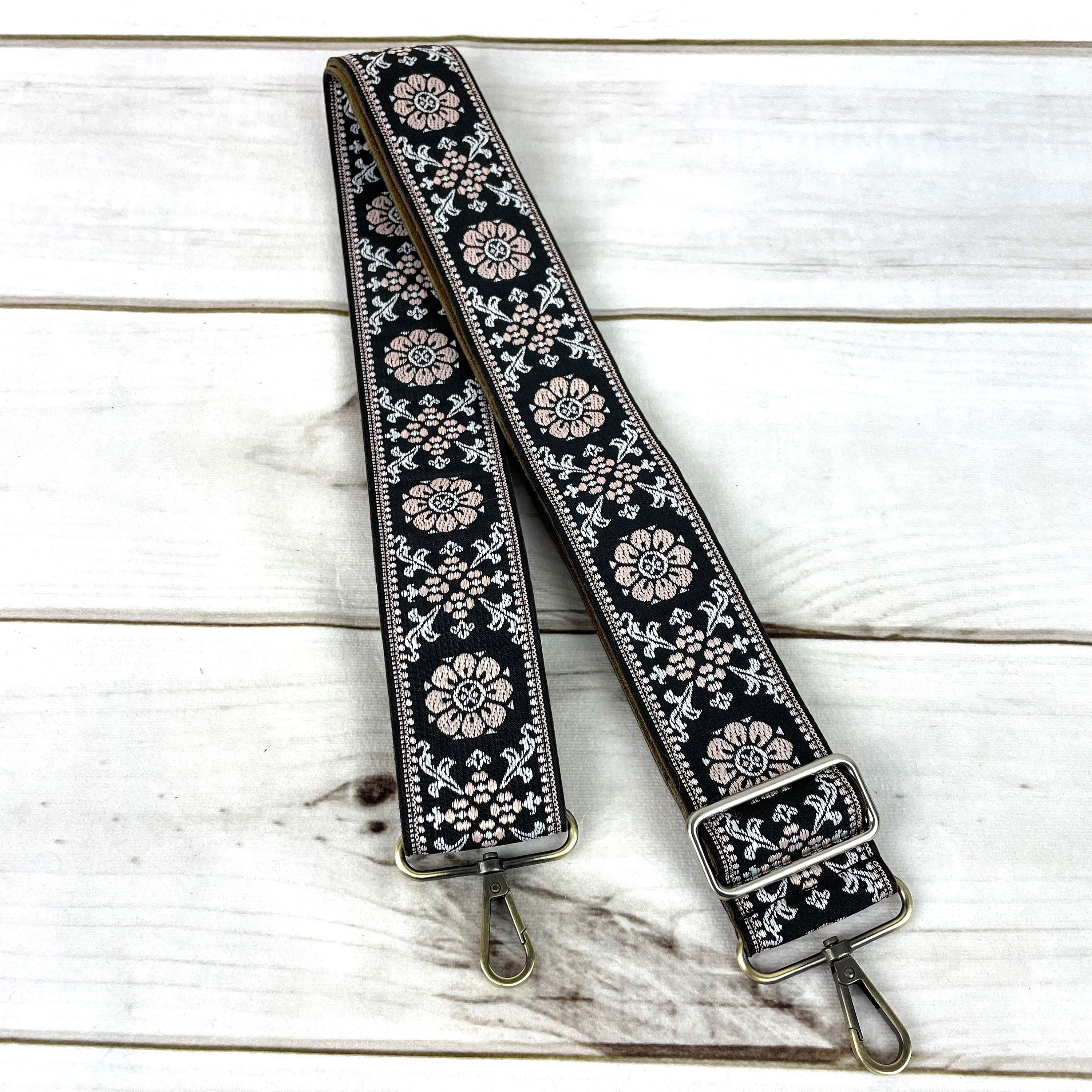 HBAN-01 Vintage Series Blue & Gold Mandala Woven Banjo Strap With Brushed  Brass Thin Clips – Walker & Williams