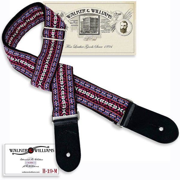 Walker And Williams H-19-M Vintage Series Strap Red, Blue & Cream Yucatan Style Weave