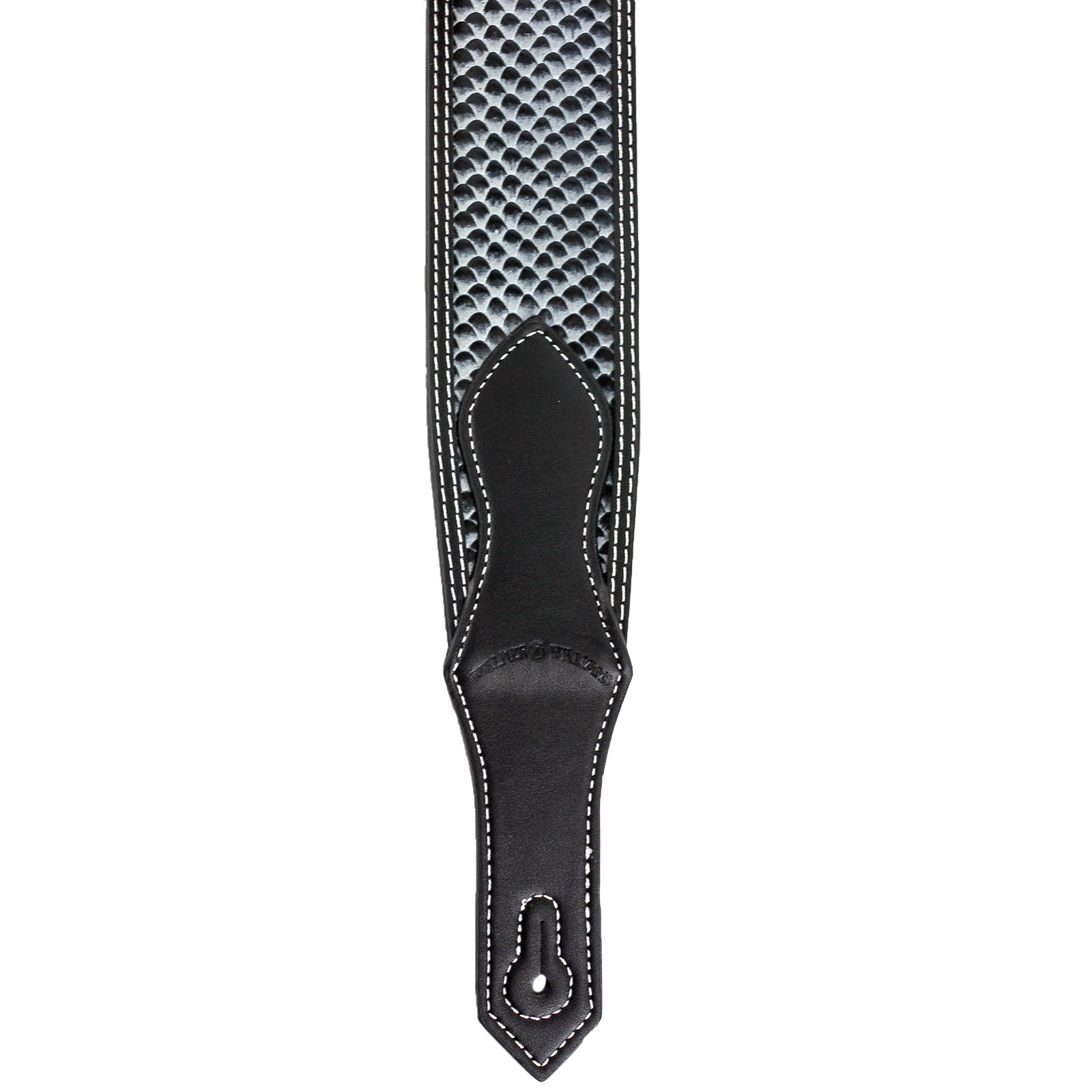 Snakeskin Padded Leather Guitar Strap Burnished Black Walker & Etsy UK