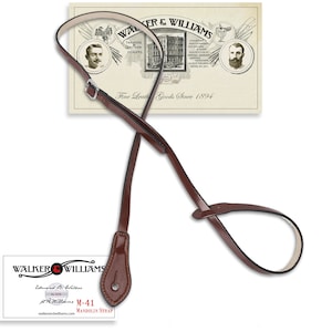 Mandolin Strap Chestnut Brown Leather For A or F Type Mandolins Walker & Williams M-41