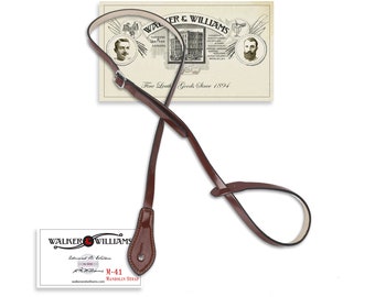 Mandolin Strap Chestnut Brown Leather For A or F Type Mandolins Walker & Williams M-41