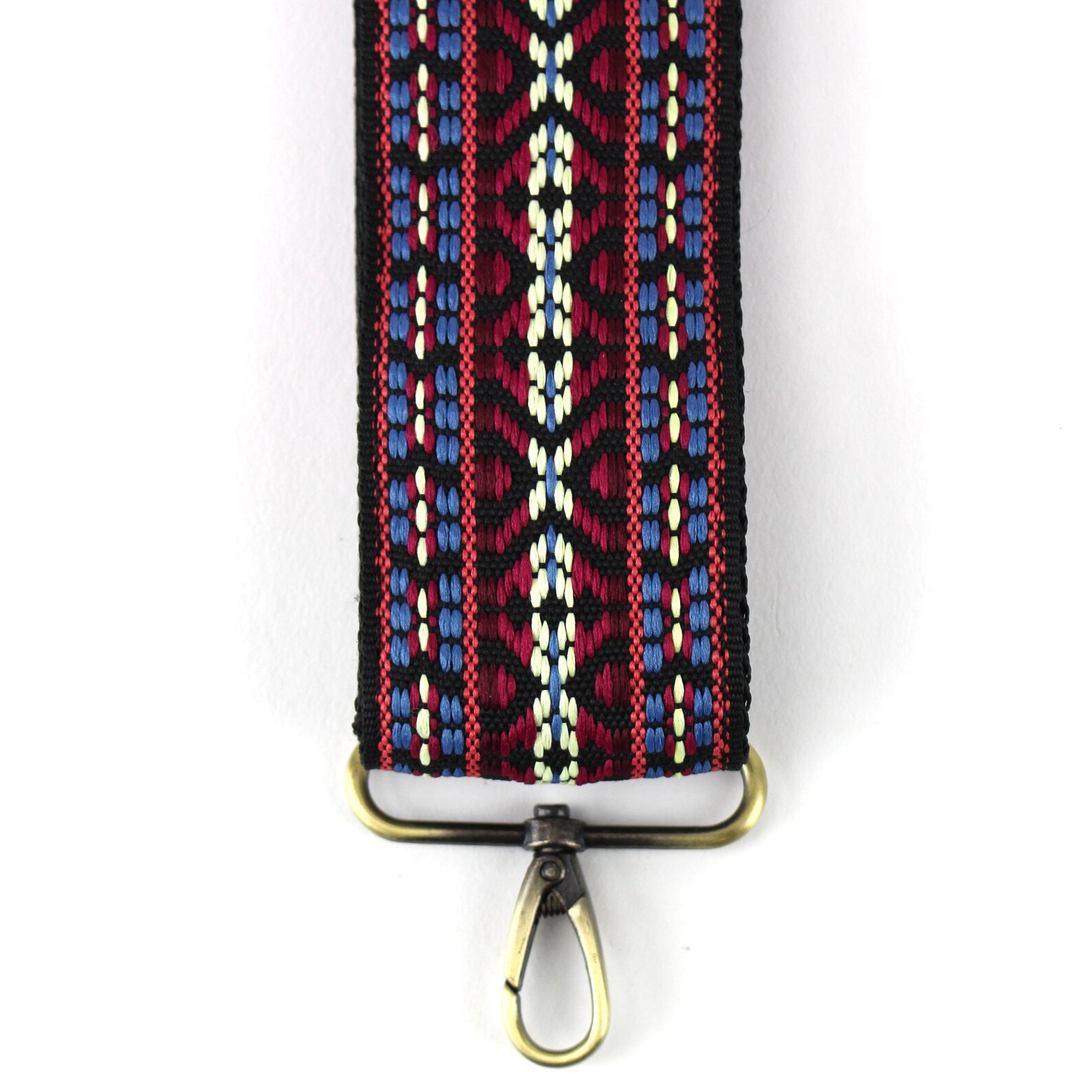 Woven Vintage Guitar Style Purse Strap Red Yucatan Pattern Etsy