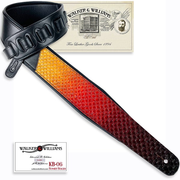 Walker And Williams KB-06 Premium Carved Fish Scale Strap In Painted Sunset Finish
