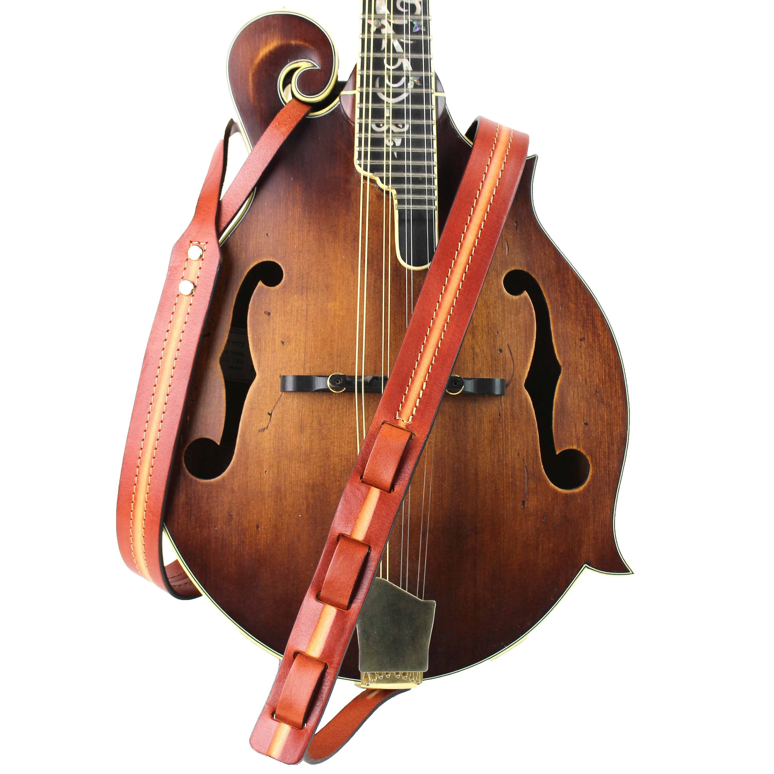 Walker and Williams Leather Mandolin Strap, Retro Chestnut & Tan - Etsy