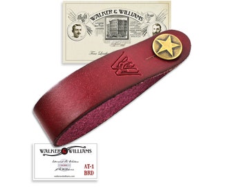 Walker And Williams AT-1-BRD Bourbon Red Acoustic Guitar Strap Button Headstock Adaptor