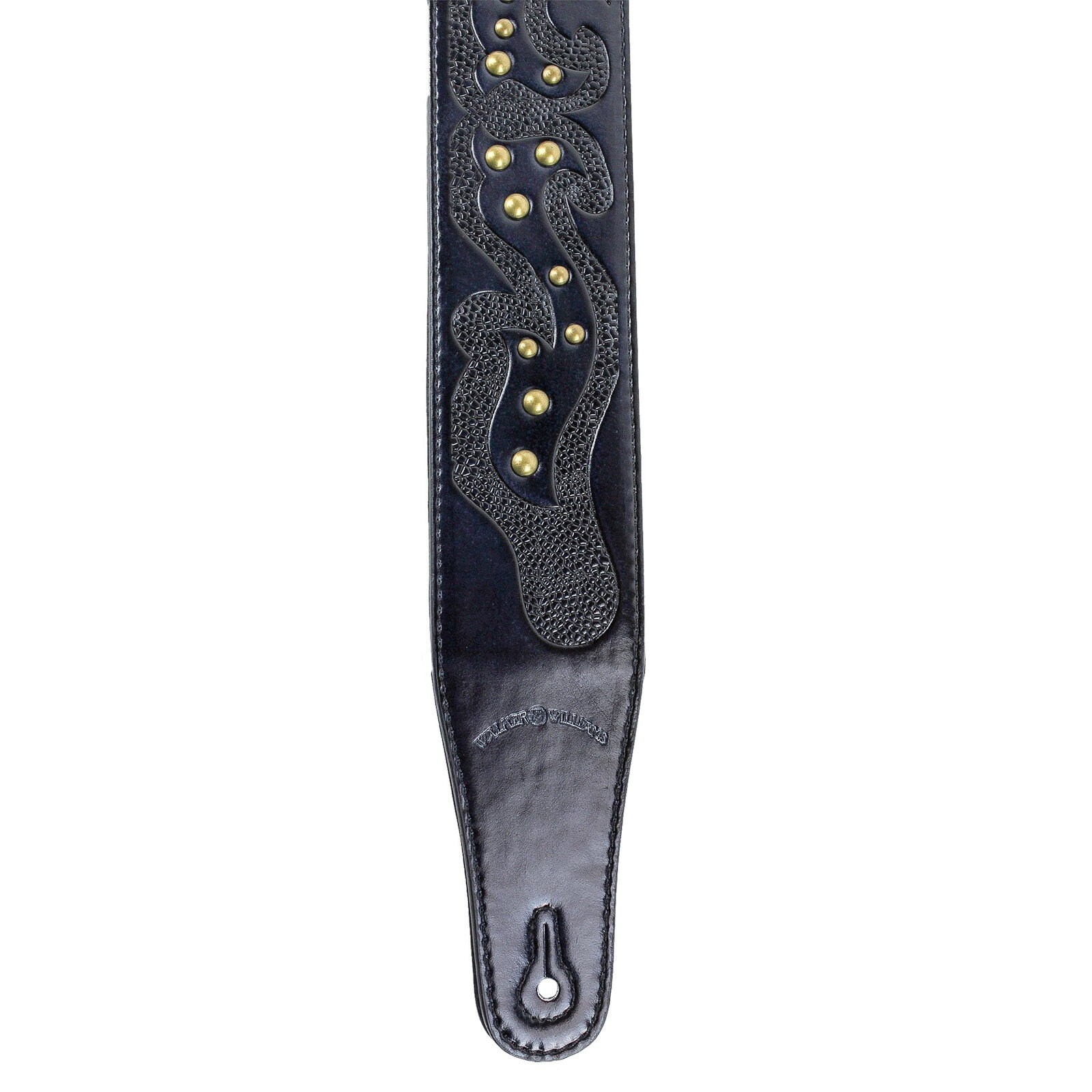 Midnight Blue Leather Padded Guitar Strap with Celtic Tooling Etsy