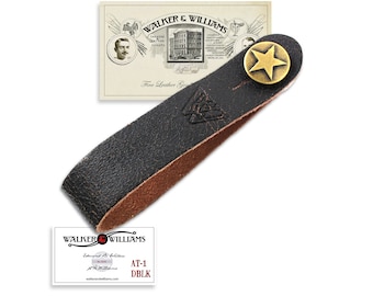 Walker And Williams AT-1-DBLK Distressed Black Acoustic Guitar Strap Button Headstock Adaptor