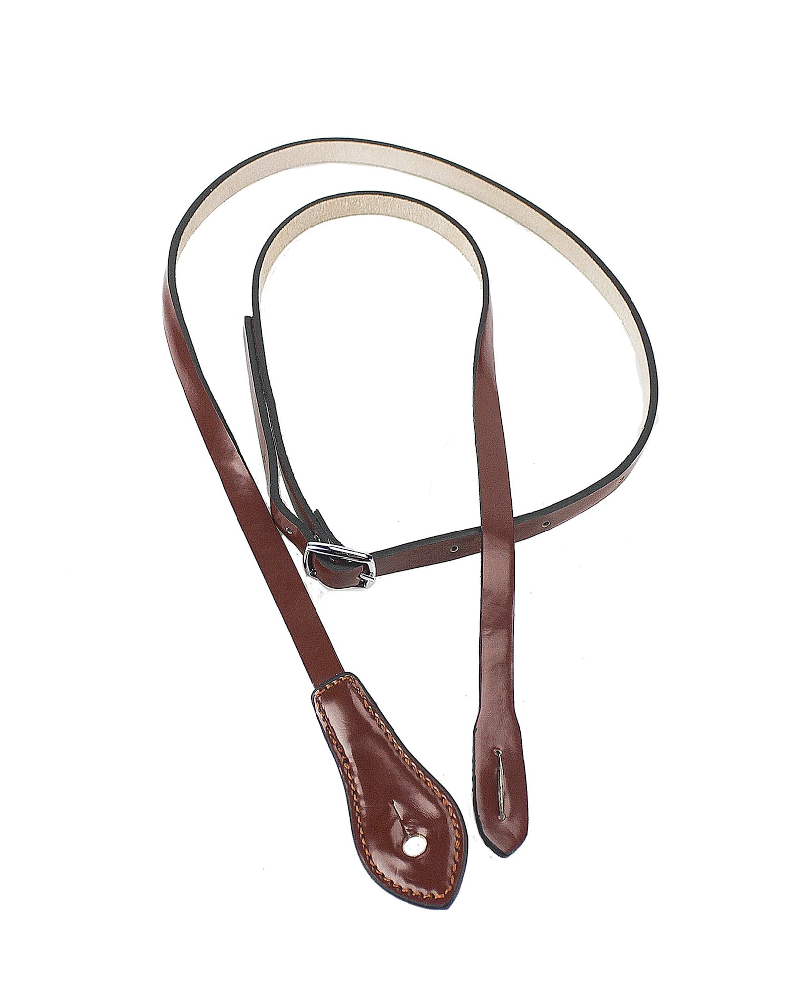 Mandolin Strap Chestnut Brown Leather for A or F Type Mandolins Walker ...