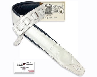 Walker & Williams C-22-WHT Handmade Double Padded Premium Aged White Leather Strap