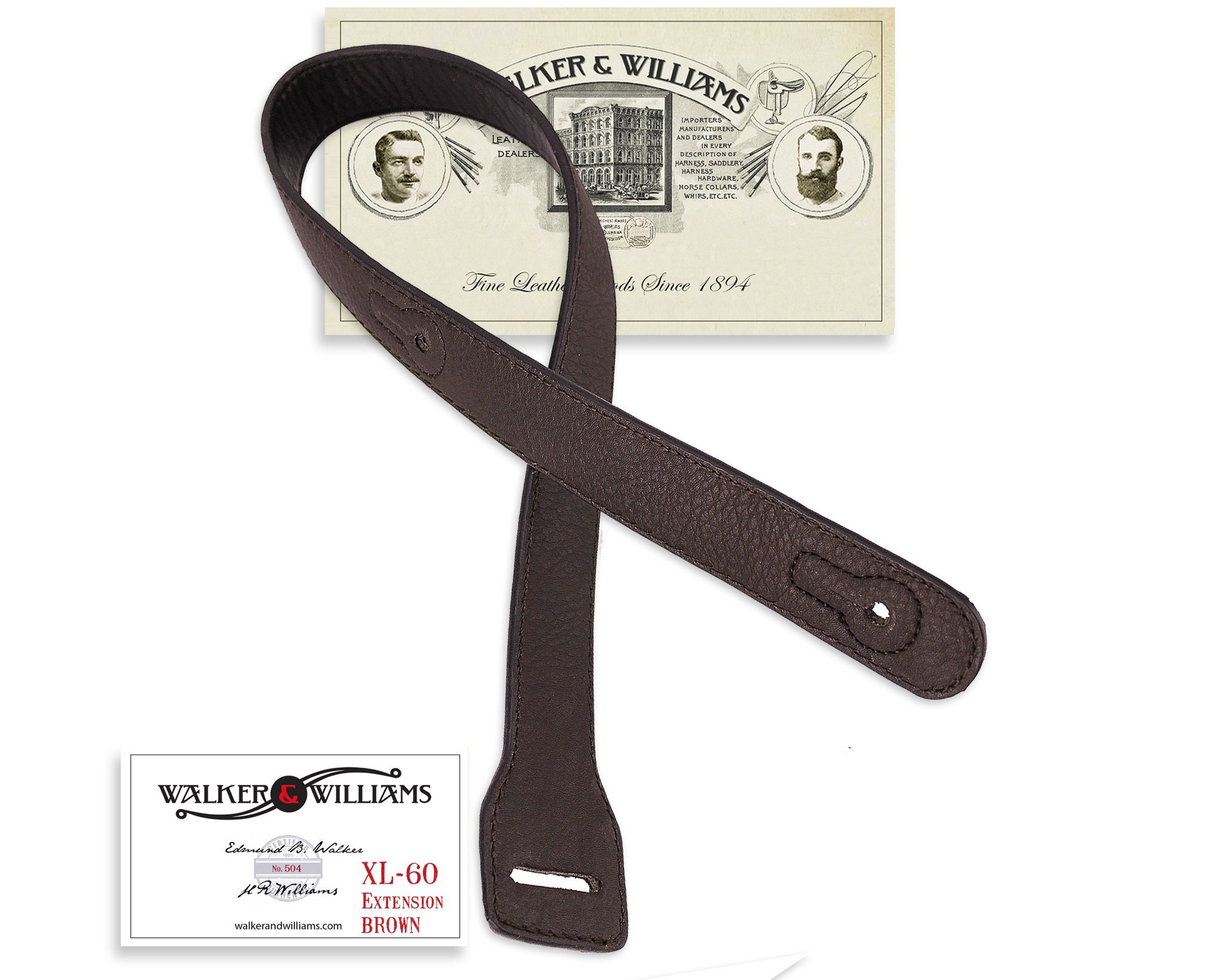 Dark Brown Leather Guitar Strap Extender Lengthens W&W Straps Etsy