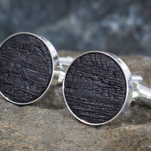 Bourbon Whiskey Barrel Wood Cufflinks - Wood Cufflinks, Groomsmen, Best Man, 5th Wedding Anniversary Present, Whiskey Cufflinks