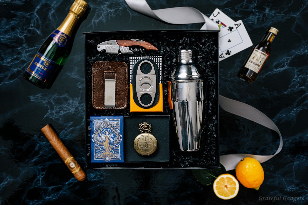 Men S Gift Box Complete Men S Gift Set Cocktail Kit Etsy