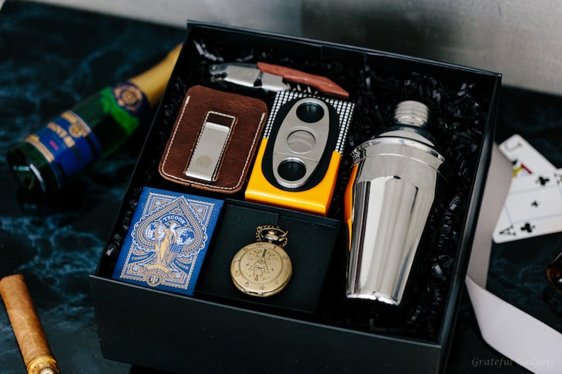 Gift Box for Him Gift Set for Him Cocktail Kit Wood Bottle Etsy
