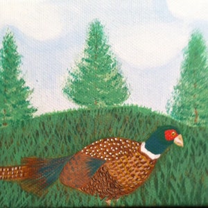 Hand painted Pheasant painting (mini)
