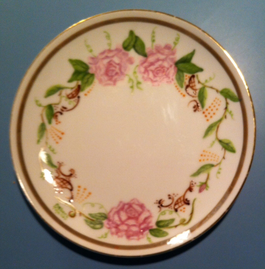 Hand Painted Pink Roses on a China Plate - Etsy