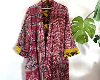 Kantha Kimono vintage réversible taille unique unisex