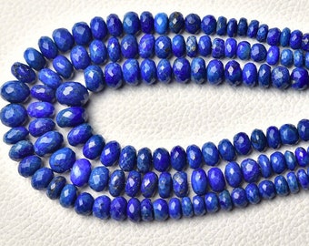 9 Pouces Strand Naturel Lapis Lazuli Rondelle 4.5mm à 8.5mm Rondelles Facettes Pierres Précieuses Perles...