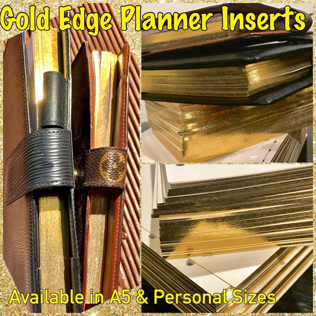 A5 GOLD EGDE DO1P Day on 1 Page Dated/undated Planner Inserts 