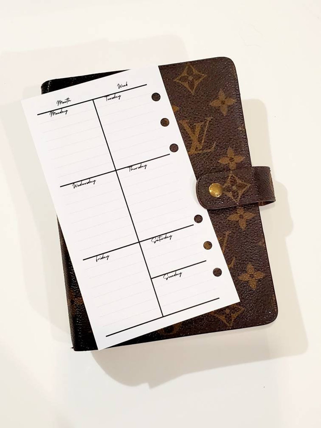 Planner paper refill fits Louis Vuitton MM Medium LV 6 Ring Agenda