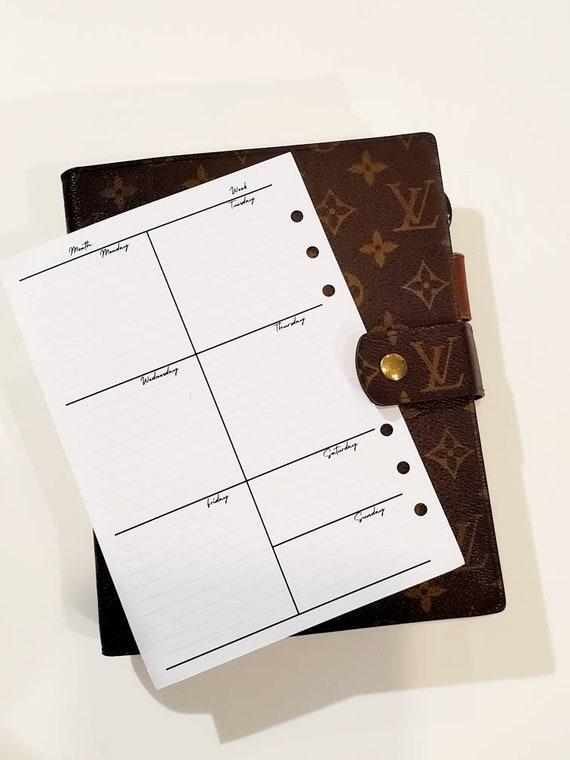 Planner Notepaper Refill FITS Louis Vuitton Agenda MM Medium Cover: 200  Pages