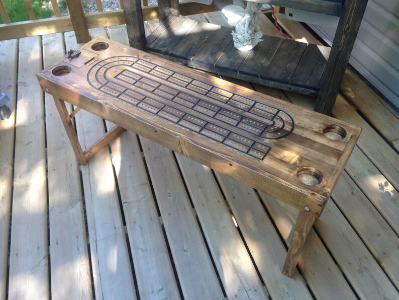 Cribbage Table Cribbage Board End Table Personalized Engraving Etsy