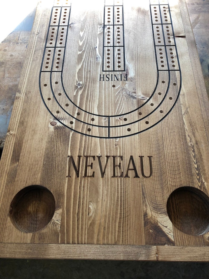 Cribbage Table Cribbage Board End Table Personalized Engraving Etsy