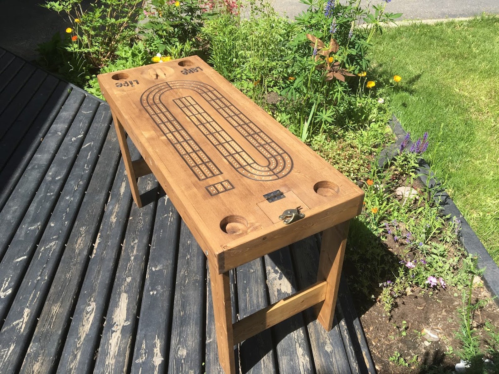 Cribbage Table Cribbage Board End Table Personalized Engraving Etsy