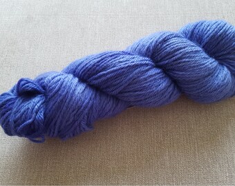 Clematis Blue/Purple sing co: Handdyed Corriedale Aran weight NON superwash yarn.
