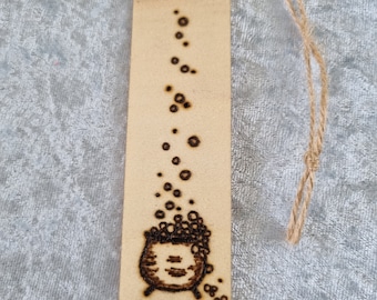 Book Mark: Decorated with pyrography wooden book mark, different designs.