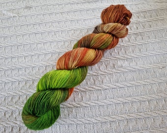 Dryad: Handdyed BFL/ Blue Faced Leicester superwash fingering weight sock yarn.