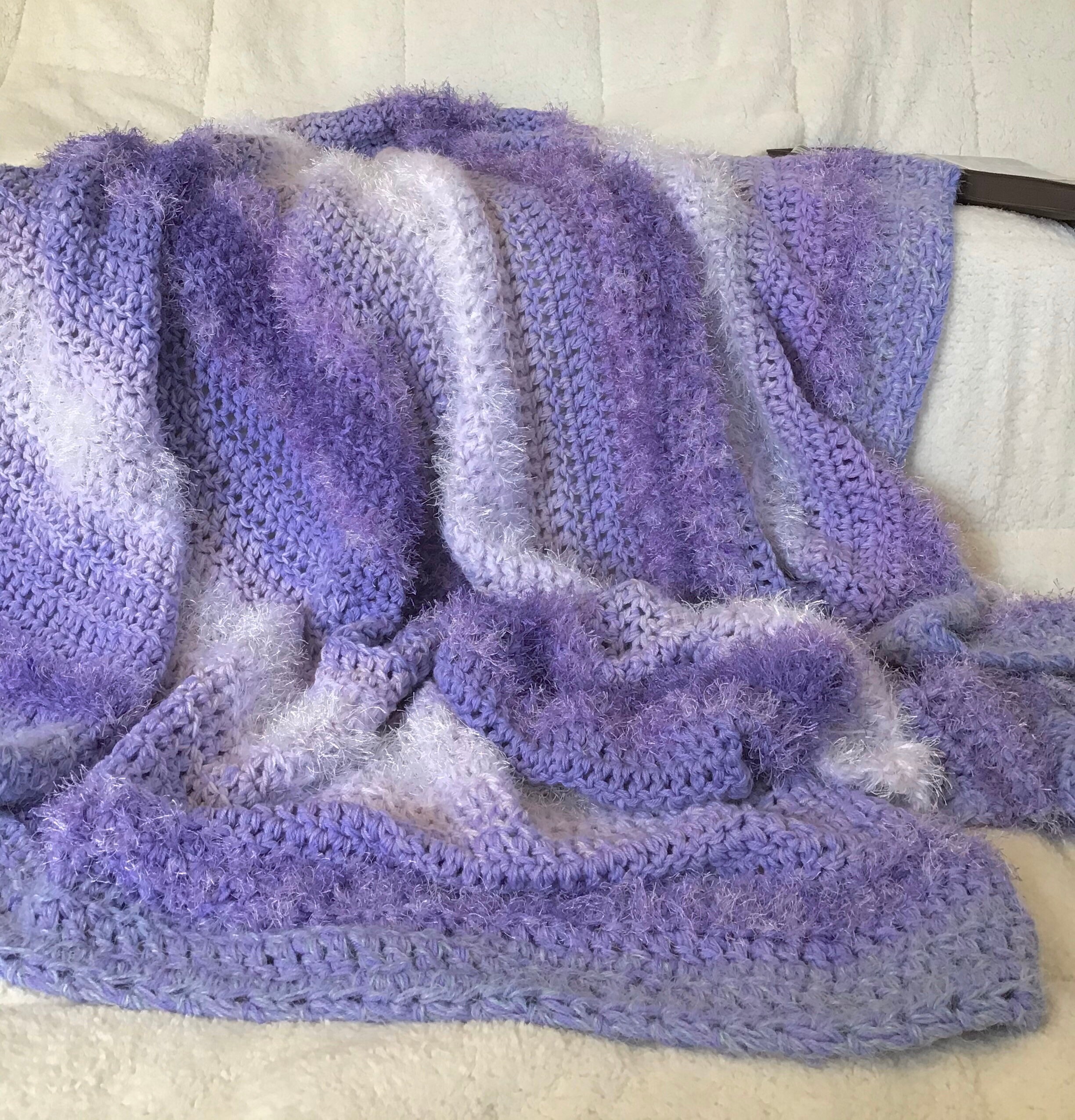 Lavender Crochet Afghans Made to OrderSoft White Blue Purple Etsy