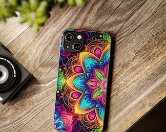 Rainbow Mandala Phone Case: Boho Chic Protective TPU Case