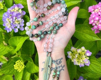 108 beaded mala ,108 beaded meditation mala, Gemstone Mala, Beaded Necklace, Meditation Mala Neckalce, crystal mala, prayer beads, yoga