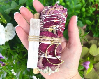 Smudge Kit, Smudge Kit with Crystal, Smudge Stick Bundle, Smudging Kit, Sage Smudge Kit, White Sage Kit, Palo Santo Sticks