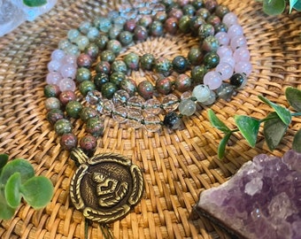 108 beaded mala ,108 beaded meditation mala, Gemstone Mala, Beaded Necklace, Meditation Mala Neckalce, crystal mala, prayer beads, yoga