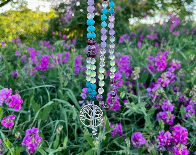 108 Beaded Mala, Tree of Life Necklace ,108 Beaded Meditation Mala ...
