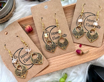 Tibetan gemstone earrings, Ethiopian Opal earrings, Ethiopian Opals, Herkimer Diamond Esrrings, crystal earrings, Quartz Earrings, boho
