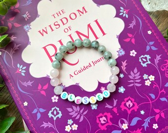 Blessed Intention Bracelet, Letter Beaded Bracelet, Letter Beads for Bracelets, Letter Beads for Jewelry, Beaded Bracelets, Gemstone beads