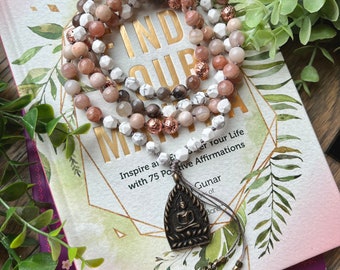108 beaded mala , Prayer Beads , 108 beaded meditation mala, Gemstone Mala, Beaded Necklace, Meditation Mala Neckalce, crystal mala, Buddha